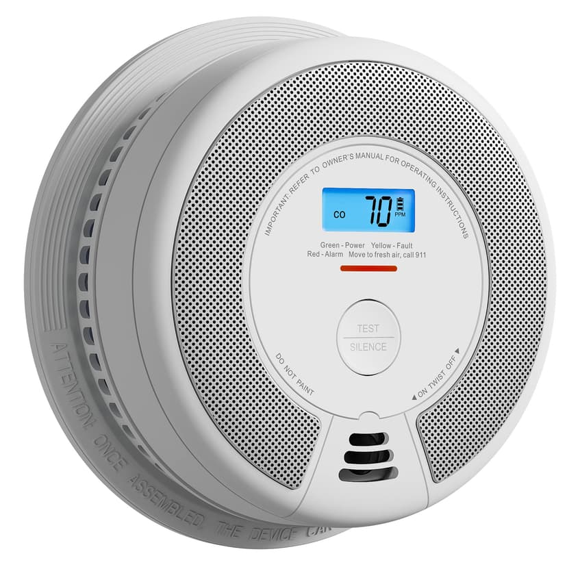 X-Sense 10-Year Battery Combination Smoke Carbon Monoxide Alarm Detector with Large LCD Display, UL 217 & UL 2034 Certified, Standalone Model SC07, 1-Pack