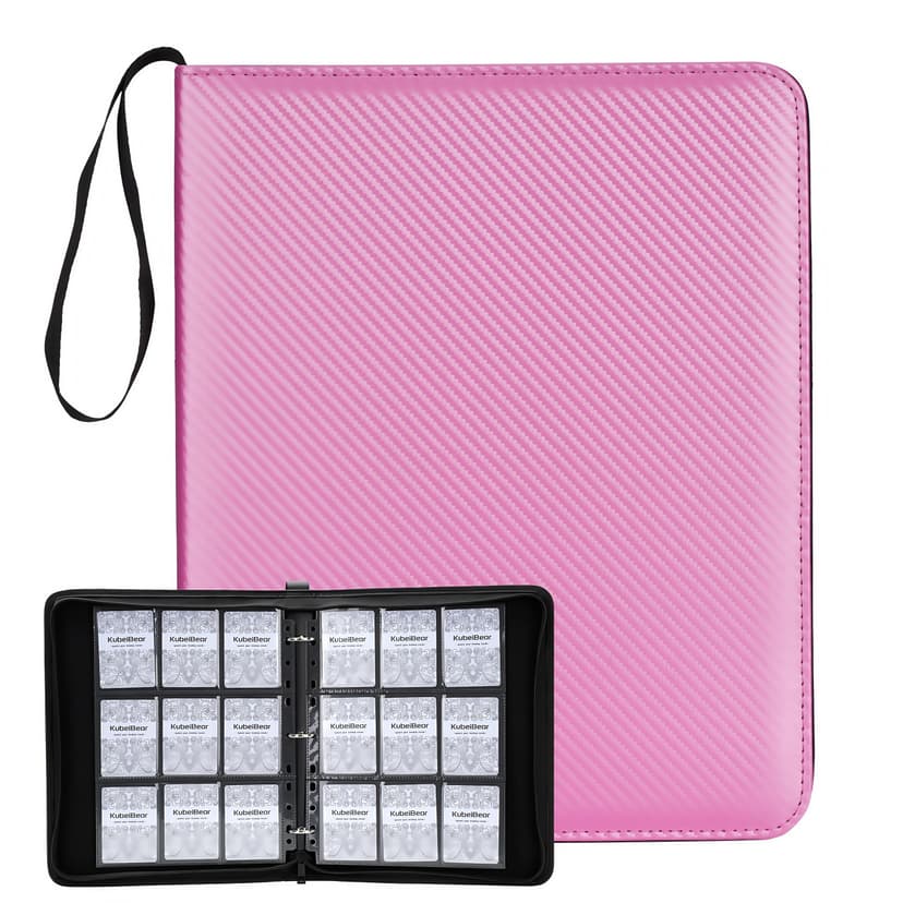 Card Binder – 720 Capacity, Zippered Trading Card Holder for MTG, Sports & Collectible Cards – Acid-Free, Durable & Travel-Friendly Storage (Pink, 9 Pocket)
