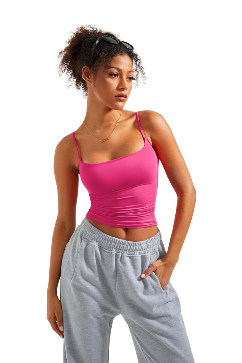 SUUKSESS Women Double Line Square Neck Tank Top Summer Y2K Going Out Basic Cami Shirt