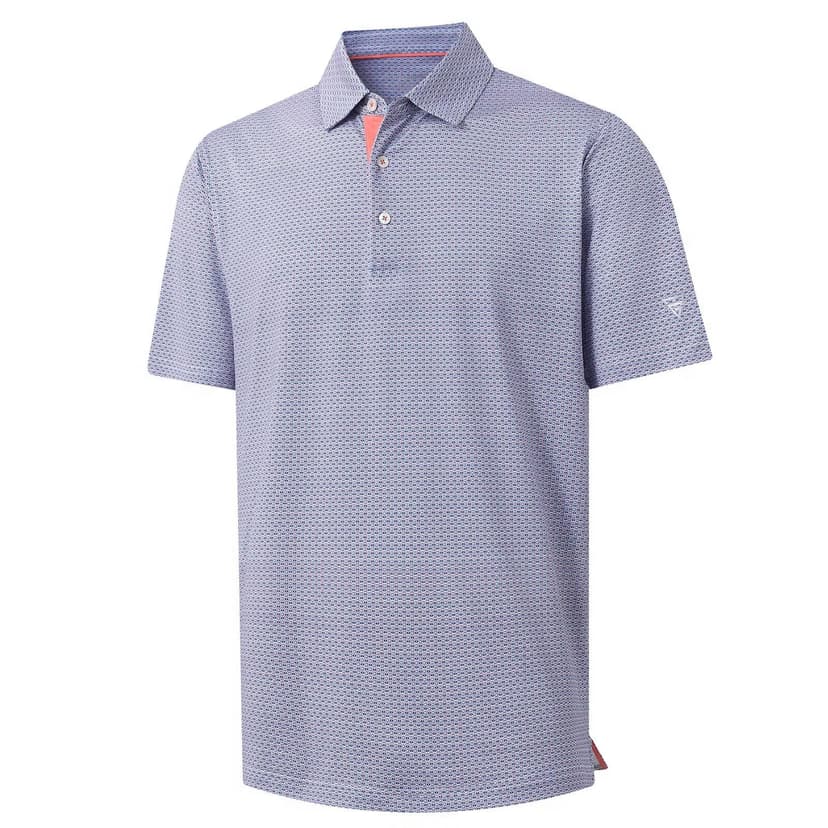 M MAELREG Mens Golf Shirt Short Sleeve Dry Fit Print Moisture Wicking Performance Patterns Collared Polo Shirt