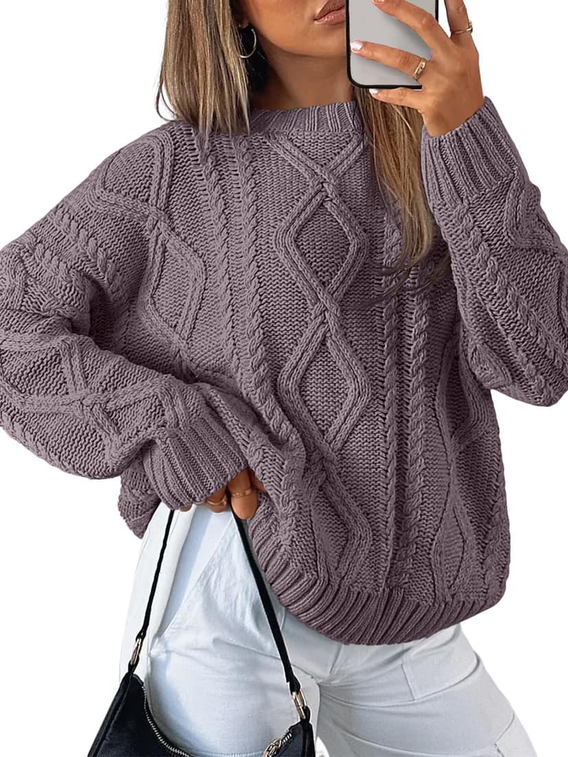 Trendy Queen Women's Oversized Cable Knit Sweaters 2026 Fall Outfits | Quiet Luxury Style, Chunky Knit Texture, Winter Holiday Outfit, Easy Layering Piece, Fall Fashion Staple