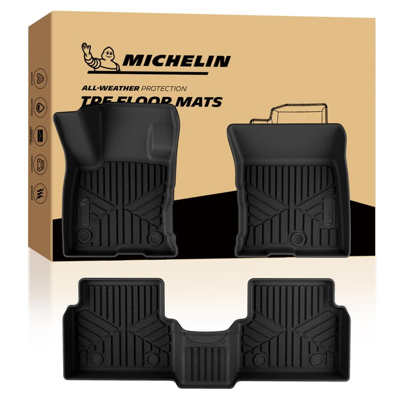 Michelin Vehicle Mats, All-Weather TPE Custom Fit Liner for 2021-2026 Ford Bronco Sport/2022–2026 Ford Maverick Gas, Premier