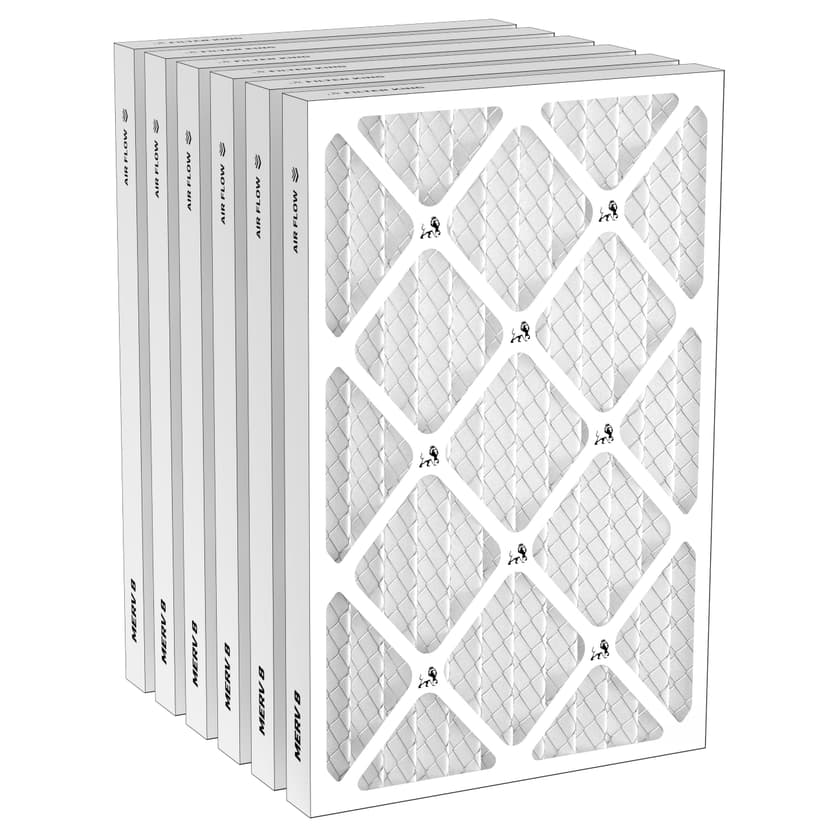 Filter King 20x23x1 Air Filter (MERV 8) (6-Pack) Dust & Allergy Control AC Furnace Filters, MADE IN USA, HVAC, Pleated, Electrostatic (Actual Size: 19.5 x 22.5 x .75)