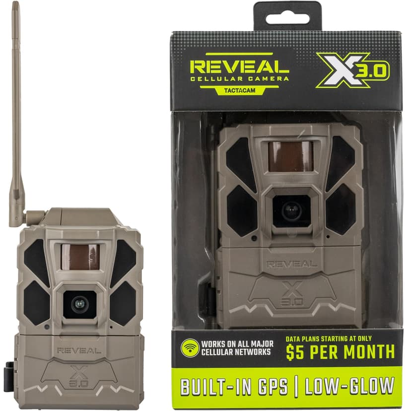 TACTACAM Reveal X 3.0 Cellular Trail Camera, Night Vision, Waterproof | 4K photo, 1080p video; auto-connect multi-carrier LTE; no SD card needed; 6+ month battery life; IP66 rated