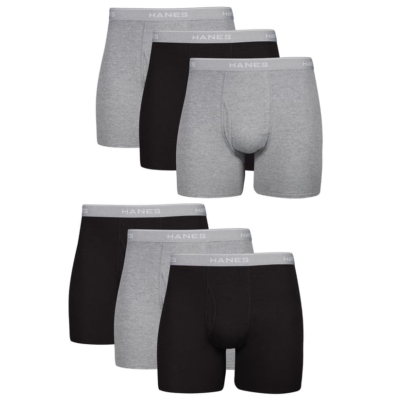 Hanes mens Underwear Boxer Briefs Pack, Cool & Breathable Cotton Moisture-wicking Underwear for Men, No Ride Up