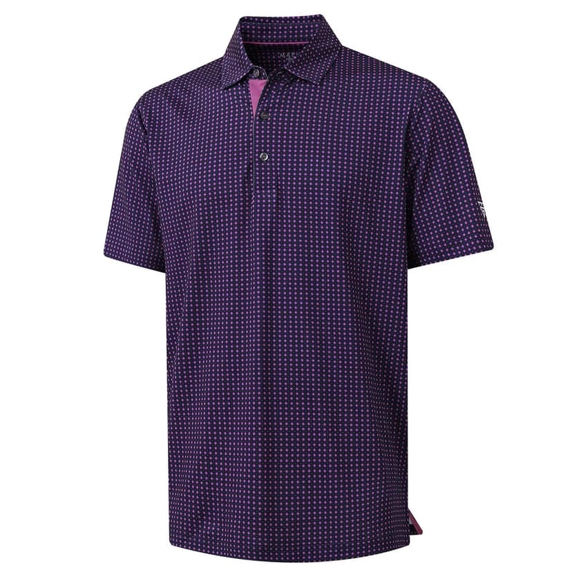 M MAELREG Mens Golf Shirt Short Sleeve Dry Fit Print Moisture Wicking Performance Patterns Collared Polo Shirt