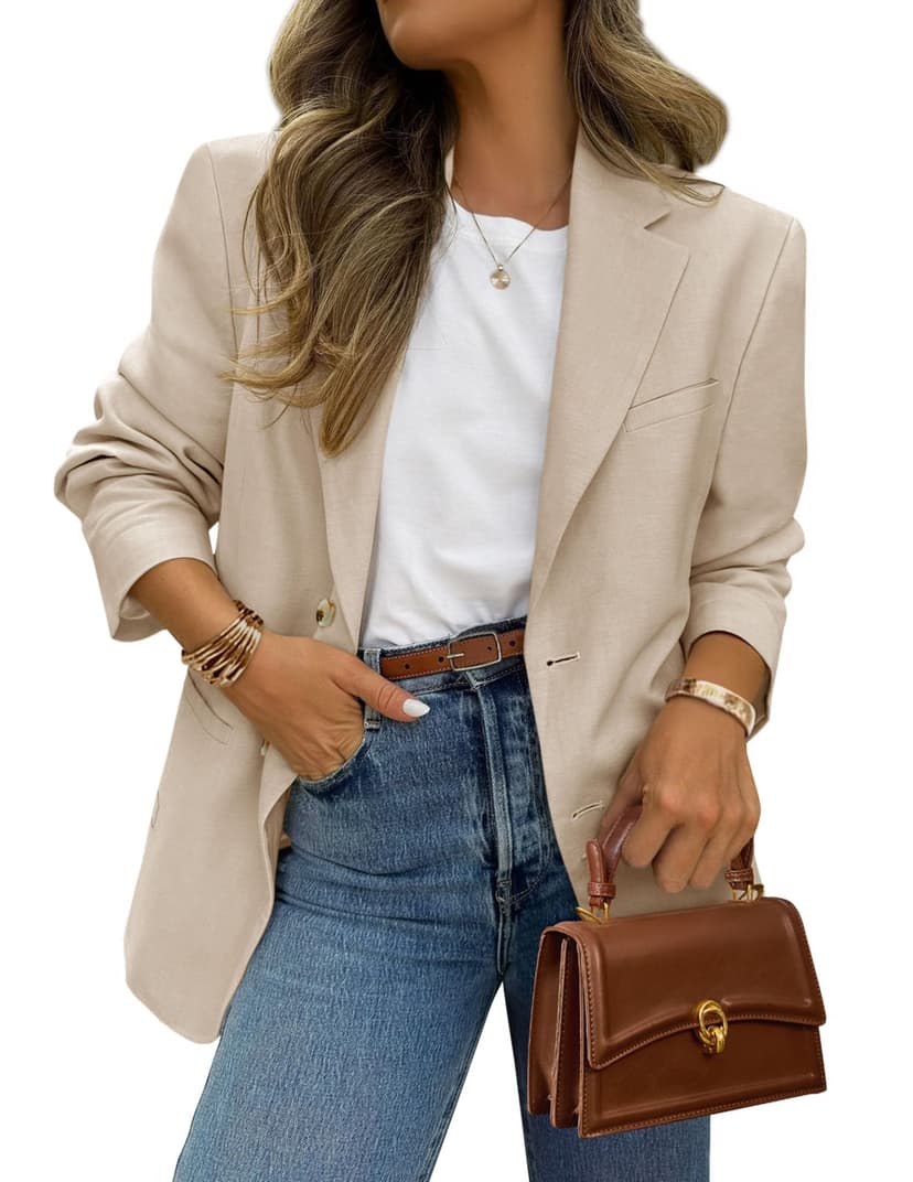 PRETTYGARDEN 2026 Blazers for Women Business Casual Long Sleeve Lapel Open Front Suit Jacket Work Blazer with Pockets