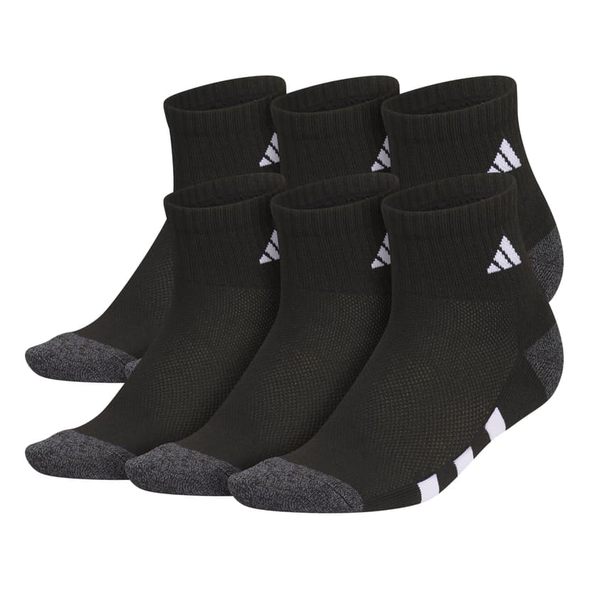 adidas Kids Athletic Cushioned 6-Pack Quarter Socks (Little Kid/Big Kid/Adult) | Boys & Girls, 6-Pack, Targeted Cushioning, Arch Support, Breathable Moisture-Wicking, Size Callout On Sole, All-Day Com