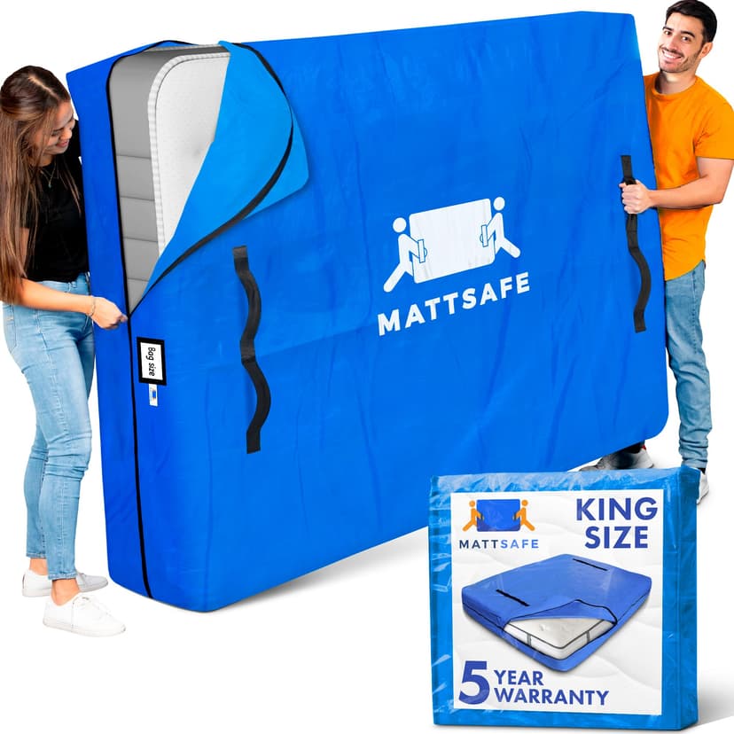 Nordic Elk Mattress Bags for Moving and Storage (King) Heavy Duty Moving Supplies, 8 Sturdy Handles, Strong Zipper, Mattress Cover Bed Bags, Storage Cover Essentials Packing Protector