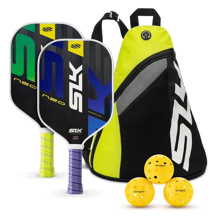 Selkirk Sport SLK Neo Pickleball Paddles Set of 2 + Pickleballs + Sling Bag | Pickle Ball Rackets 2 Pack in Graphite or Fiberglass, with an Expanded Sweet Spot