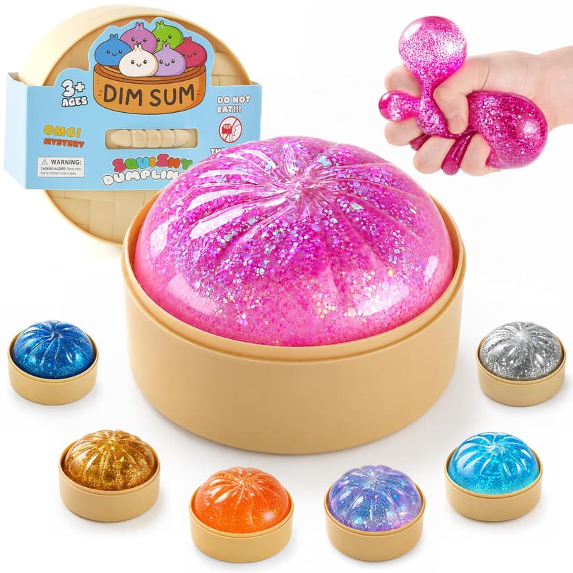 Sugar Dumpling Squishy Mystery Box - Cute Viral Squishy Dumpling Toy, Slow Rising Fidget Squeeze Toys for Stress Relief, Perfect for Desk Toys & Party Favors(Flash Pink)