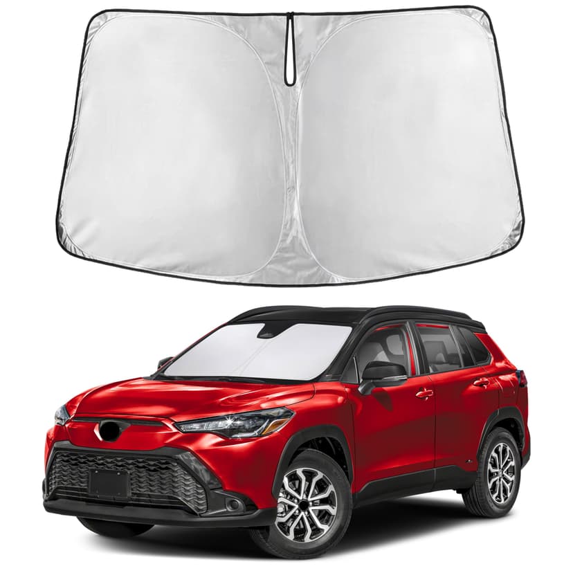 EcoNour Windshield Sunshade Compatible for Toyota Corolla Cross 2022-2024 2025 2026, Sun Visor for Front Windshield & Window Sun Shade Cover, UV Heat Blocker & Protector, Car Accessories