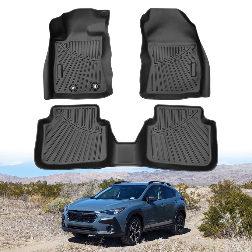 Powerty Floor Mats for 2024 2025 2026 Subaru Crosstrek & Impreza All Weather 3D TPE Anti-Slip Car Liners for 1st & 2nd Row Accessories