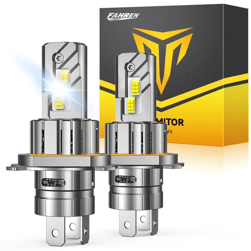 2026 Upgraded H4/9003/HB2 Hi/Low Beam Light bulb, 𝟗𝟎,𝟎𝟎𝟎𝐋𝐌 18X 𝟑𝟔𝟎° 𝐀𝐝𝐣𝐮𝐬𝐭𝐚𝐛𝐥𝐞 Quick Install, IP68 1:1 Mini Size No Adapter H4 Headlight Bulb Retainers, Pack of 2