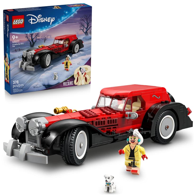 LEGO Disney Cruella De Vil’s Car Building Toy - 101 Dalmations Pretend Play Vehicle Building Set for Girls & Boys, Ages 9+ - Gift Idea for Birthdays - 43277