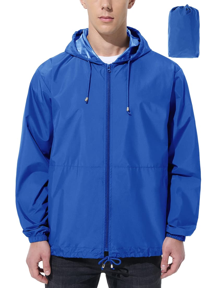 UIQUR Mens Rain Jacket Raincoat Waterproof Windbreaker | Lightweight Packable Design For Hiking, Cycling, Running, Fishing ,Golf,And Other Outdoor Activities