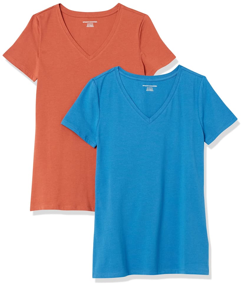 Amazon Essentials Women's Regular-Fit Short-Sleeve T-Shirt (Crewneck and V-Neck Options)