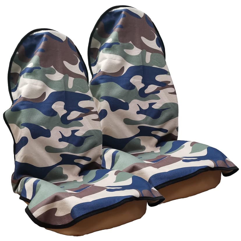 LoyaGour Car Seat Cover Protector Front Seats,for Gym Workout,Running,Swimming,Beach and Hiking,Waterproof Sweat Towel Bucket Seat Covers for Cars SUV Trucks (Camouflage, 2Pcs)