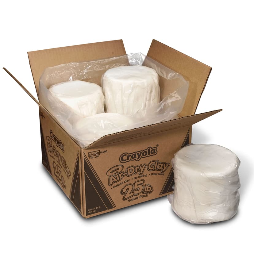 Crayola Air Dry Clay for Kids - White, 25lbs, Teacher Wishlist Supplies, Classroom Must Haves, Bulk Modeling Clay for Kids, No Bake, Sculpting & Molding Material | Classroom Must Haves, Bulk Modeling