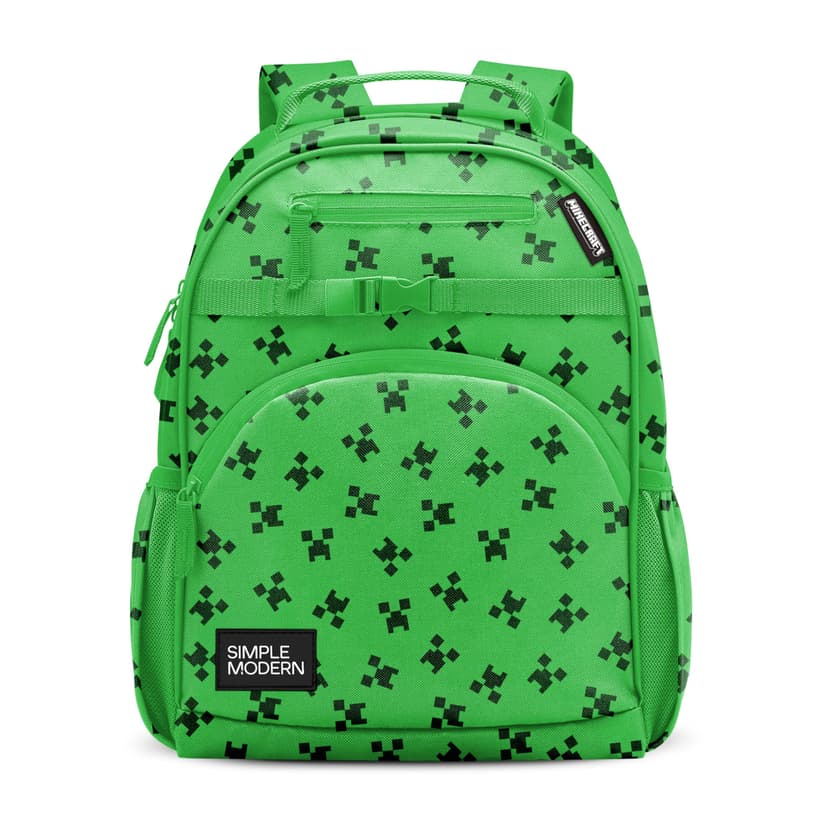 Simple Modern Large Minecraft Kids Backpack for School Girls and Boys | Elementary Backpack for Teen | Fletcher Collection | Kids - 16" tall | Minecraft Creeper