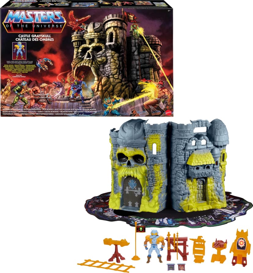 Masters of the Universe Vintage Castle Grayskull Playset with Display Mat & Spaceman Figure, Jawbridge & Other Features & Accessories (Amazon Exclusive)