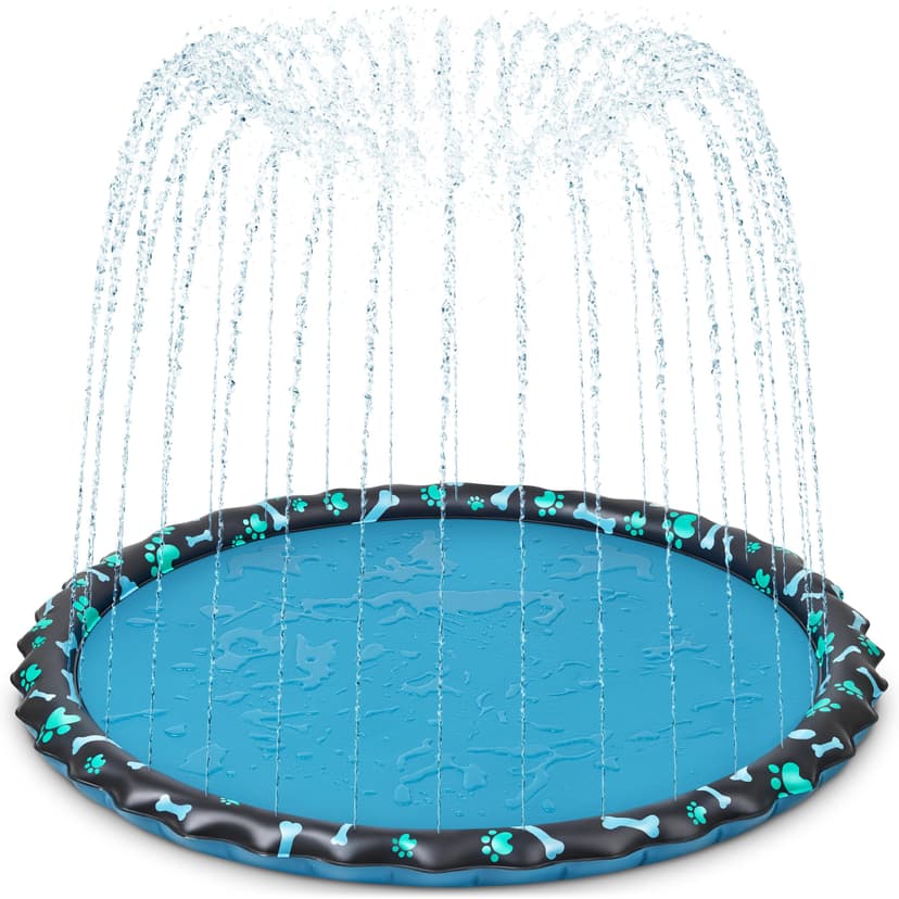 SplashEZ Non Slip Splash Pad for Kids & Dogs, 89’’ Extra Large Splash Pad Sprinkler for Kids, Dog Water Summer Toys - Great Outdoor Toys for Toddlers 1-3 & Children Ages 4-8, Baby Pool for Backyard