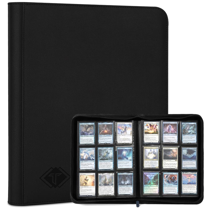 TiopLior Zip MTG Card Binder with 432 Side Loading Pocket - fits TCG Baseball Football Sports Cards - Easy to Insert Collection Binder - Black