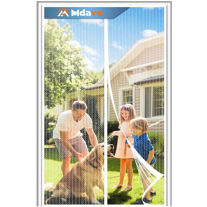 Magnetic Screen Door,Screen Door Mesh,Keep Bugs Out, Heavy-Duty Mesh Curtain,Pet and Kid Friendly, Works with Front Doors, Sliding Doors(38x82 Inch White